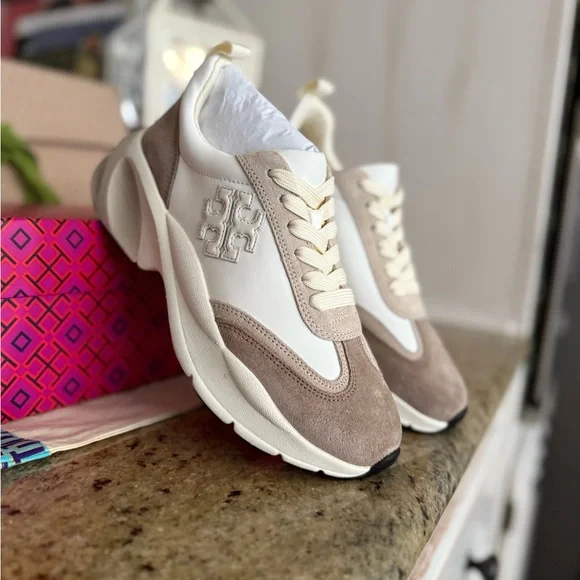 Tory Burch T Monogram Good Luck Trainer Lightweight Fashion Sneaker - Picture 8 of 10